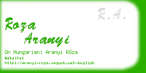 roza aranyi business card